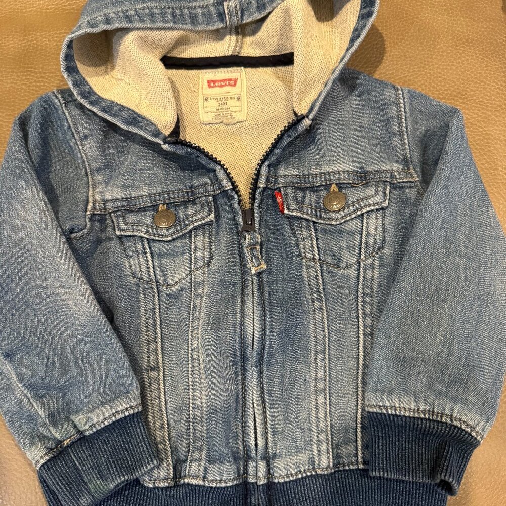 Infant hooded jean jacket